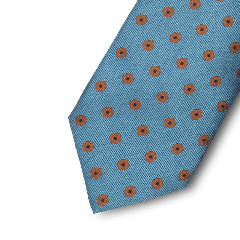 Silk jacquard pattern tie with a geometrical design