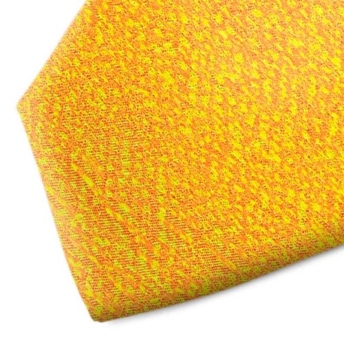 Yellow patternes silk tie
