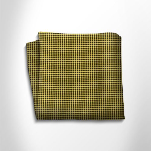 Yellow and black silk pocket square