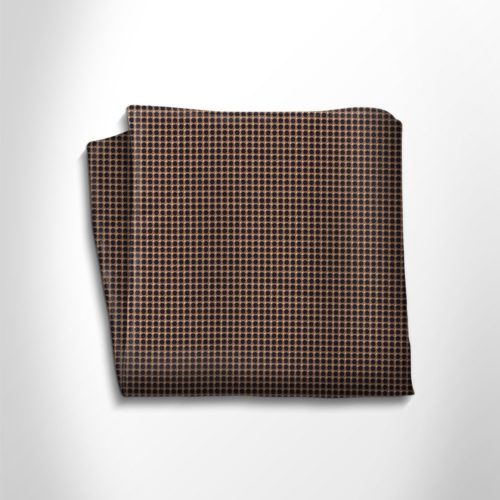Brown and black silk pocket square