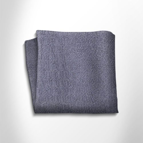 Grey patterned silk pocket square