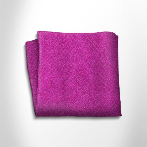 Fuchsia patterned silk pocket square