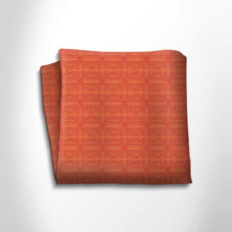 Red patterned silk pocket square