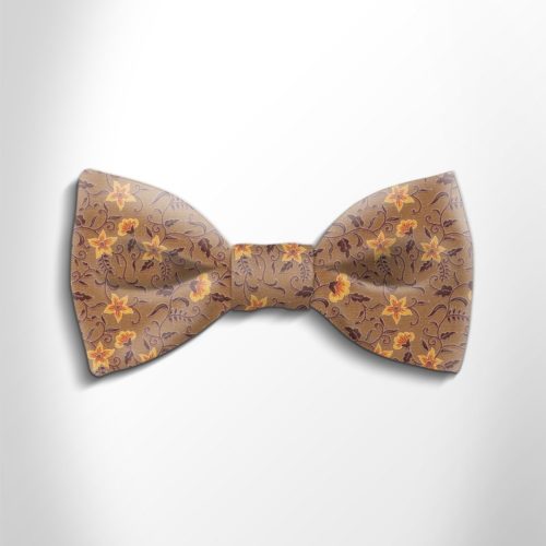 Violet and lilac floral patterned silk bow tie