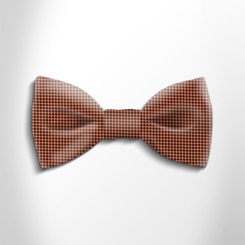 Orange and black polka dot silk bow tie