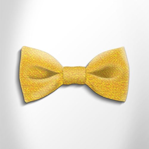 Yellow patterned silk bow tie