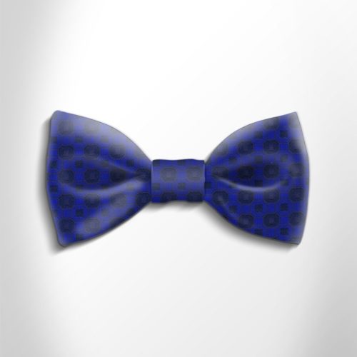 Blue patterned silk bow tie