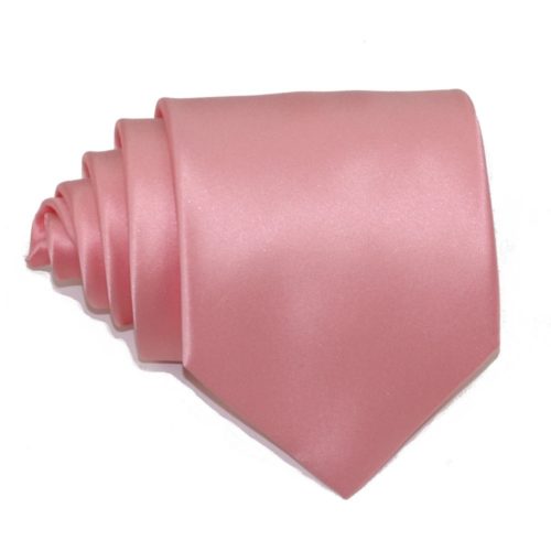 Tailored solid pink silk tie 18005-8