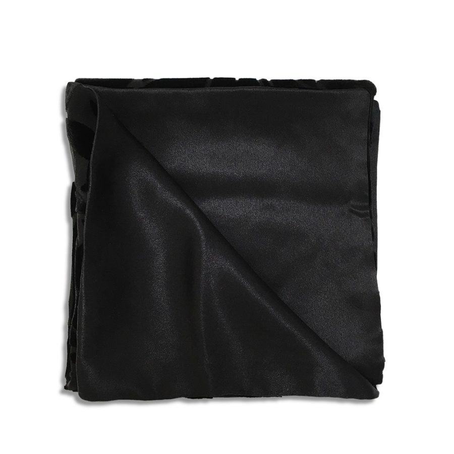 Black silk and velvet pocket square