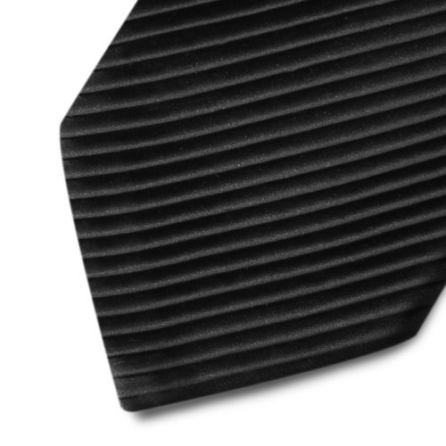 Pleated black silk tie