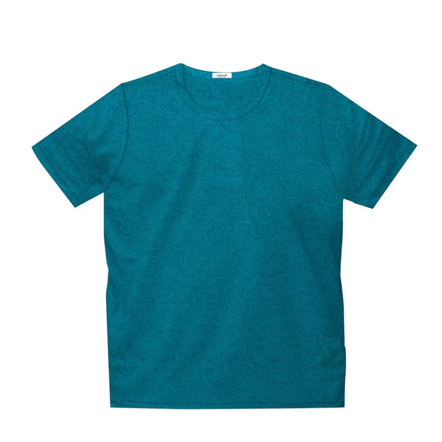 Short sleeve men’s cotton t-shirt teal 418073-04