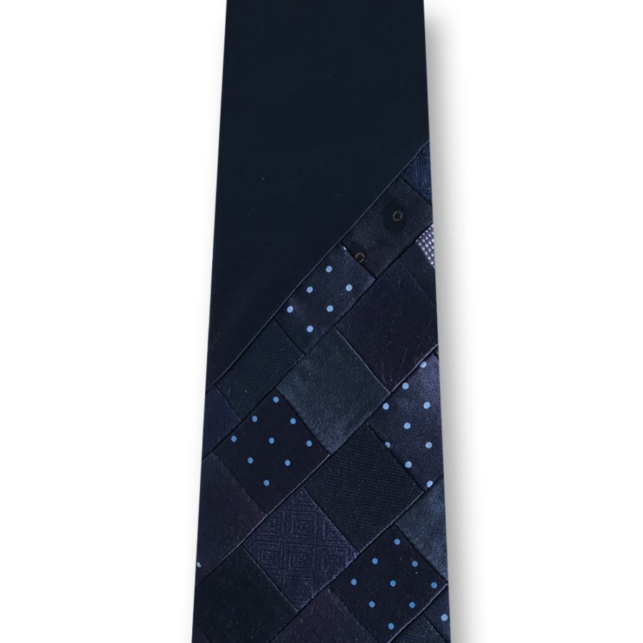 Blue minipatchwork silk tie