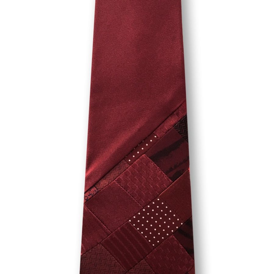 Red minipatchwork silk tie