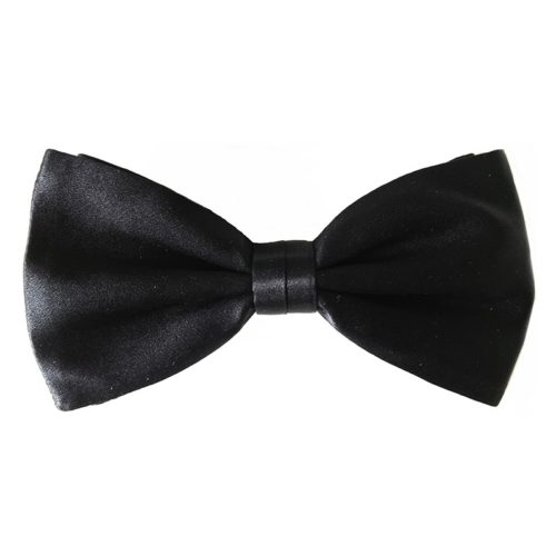 Black silk sartorial bow tie D002