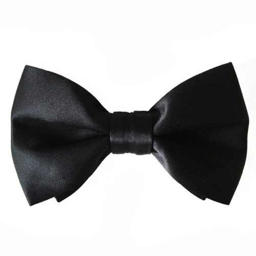 Black silk sartorial bow tie D121