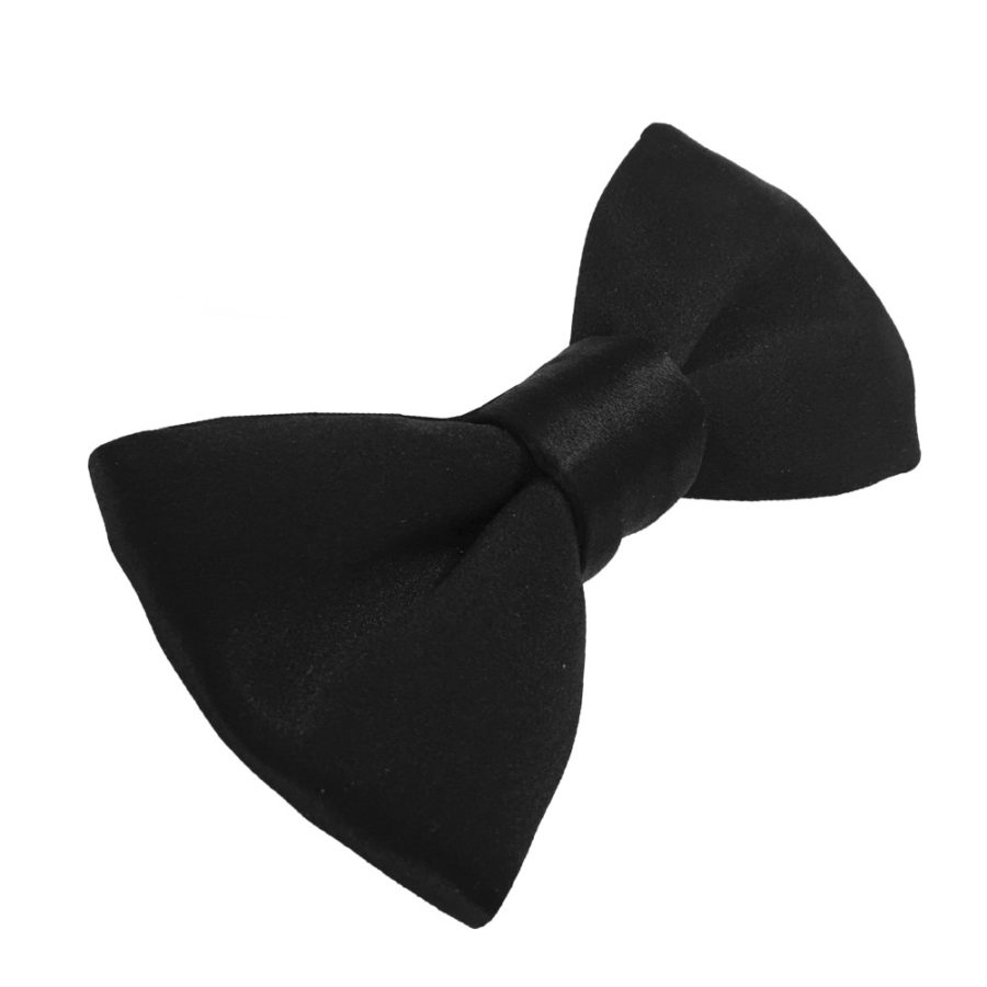 Black silk sartorial bow tie D089