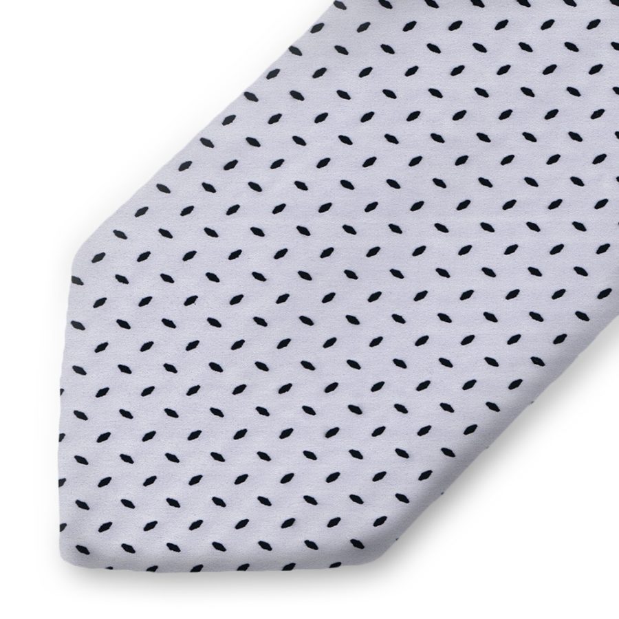 Sartorial silk necktie with velvet effect application 419408-07