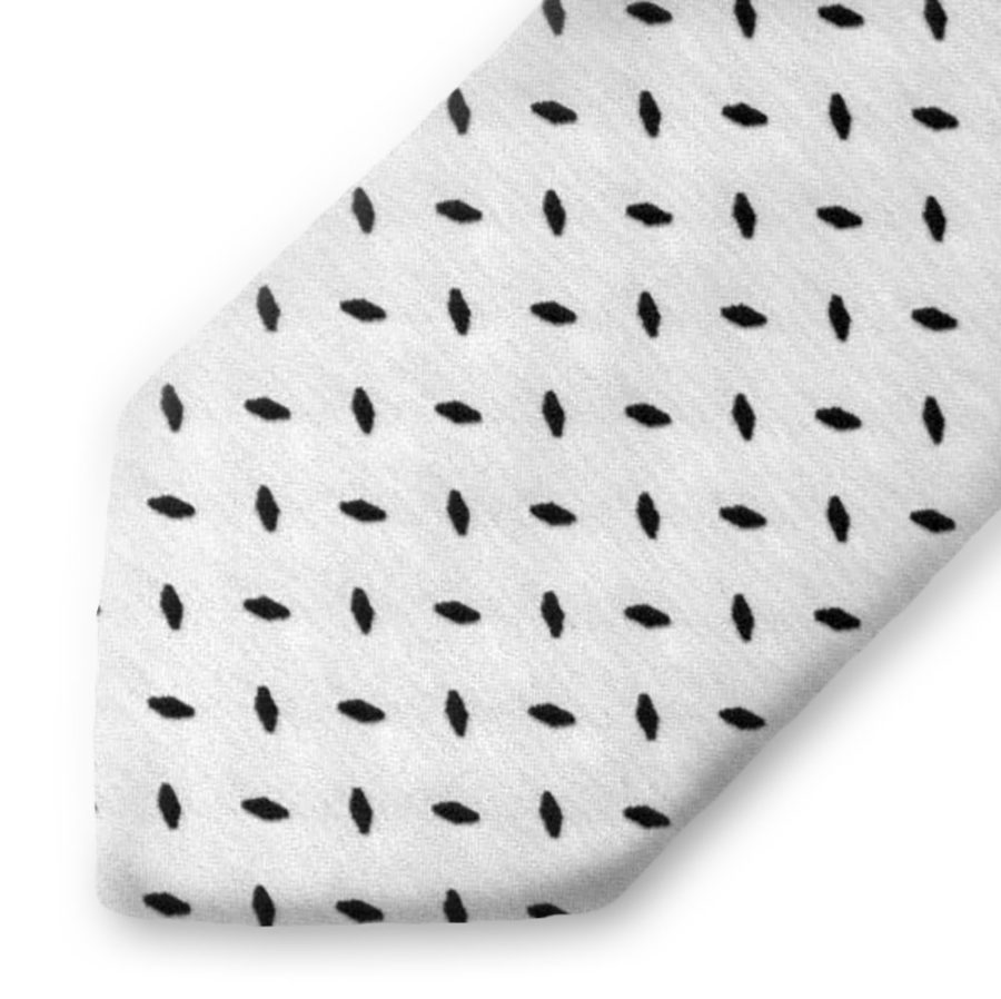 Sartorial silk necktie with velvet effect application 419408-08