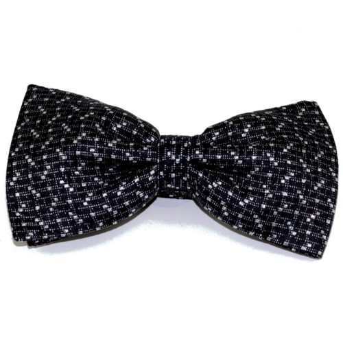 Silk and lurex bow tie black and silver 919300-001 Mod. D002D002