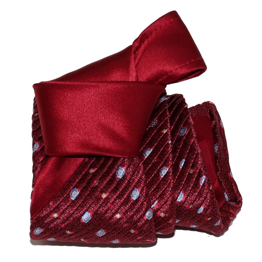 Sartorial pleated silk tie red and light blue 919005-001