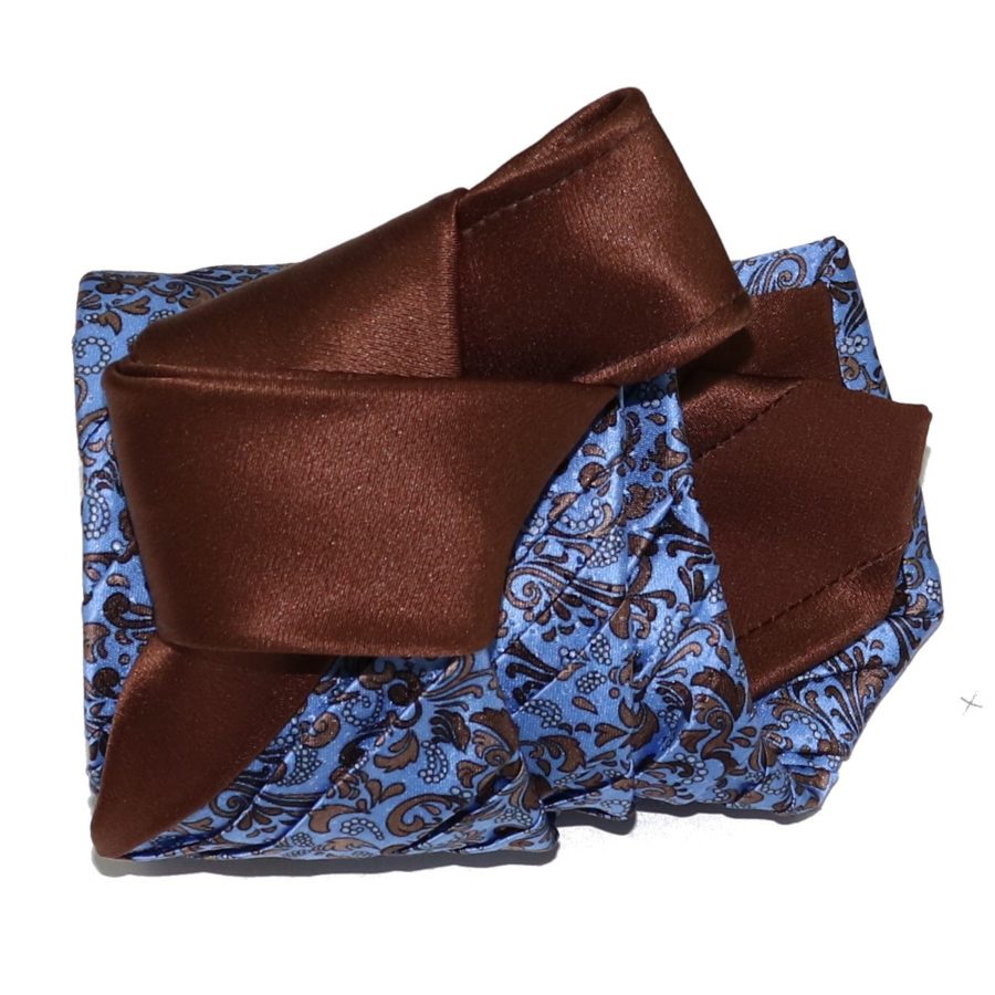Sartorial pleated silk tie blue and light blue 919007-001