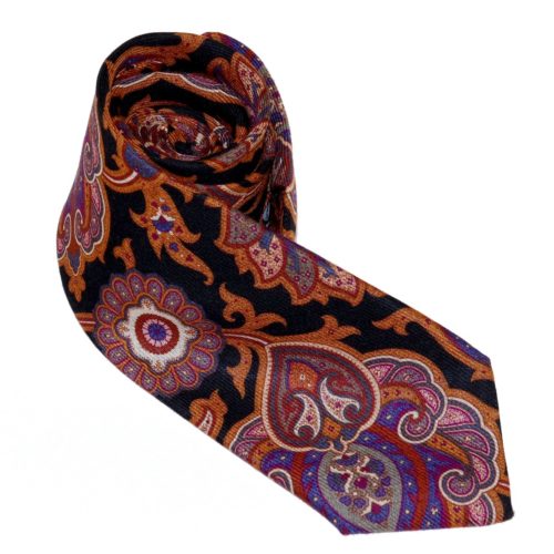 Tailored cashmere tie, multicolor, paisley print 919710-01