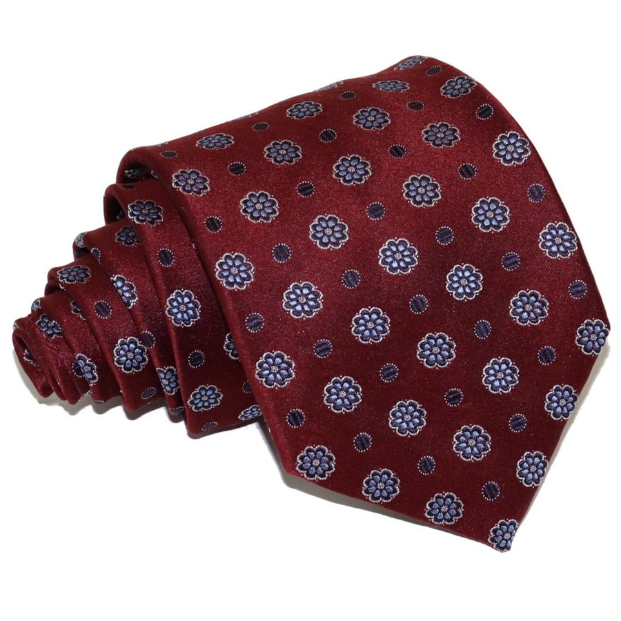 Sartorial woven silk necktie deep red and blue 419627-01
