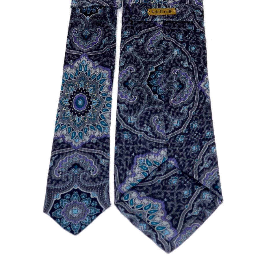 Tailored cashmere tie, multicolor, mandala print 919708-01