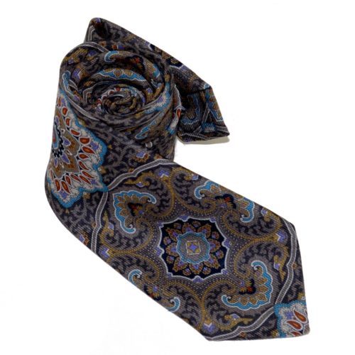 Tailored cashmere tie, multicolor, mandala print 919709-01