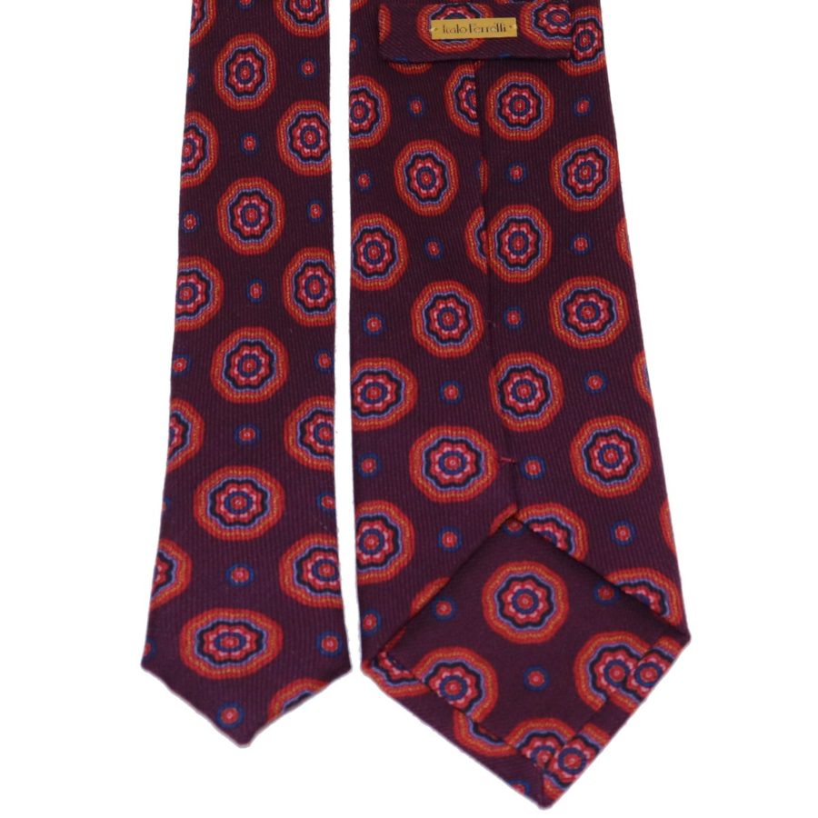 Tailored cashmere tie, deep red paisley print 919706-01