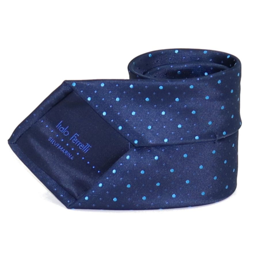 Sartorial blue woven silk necktie 419623-03