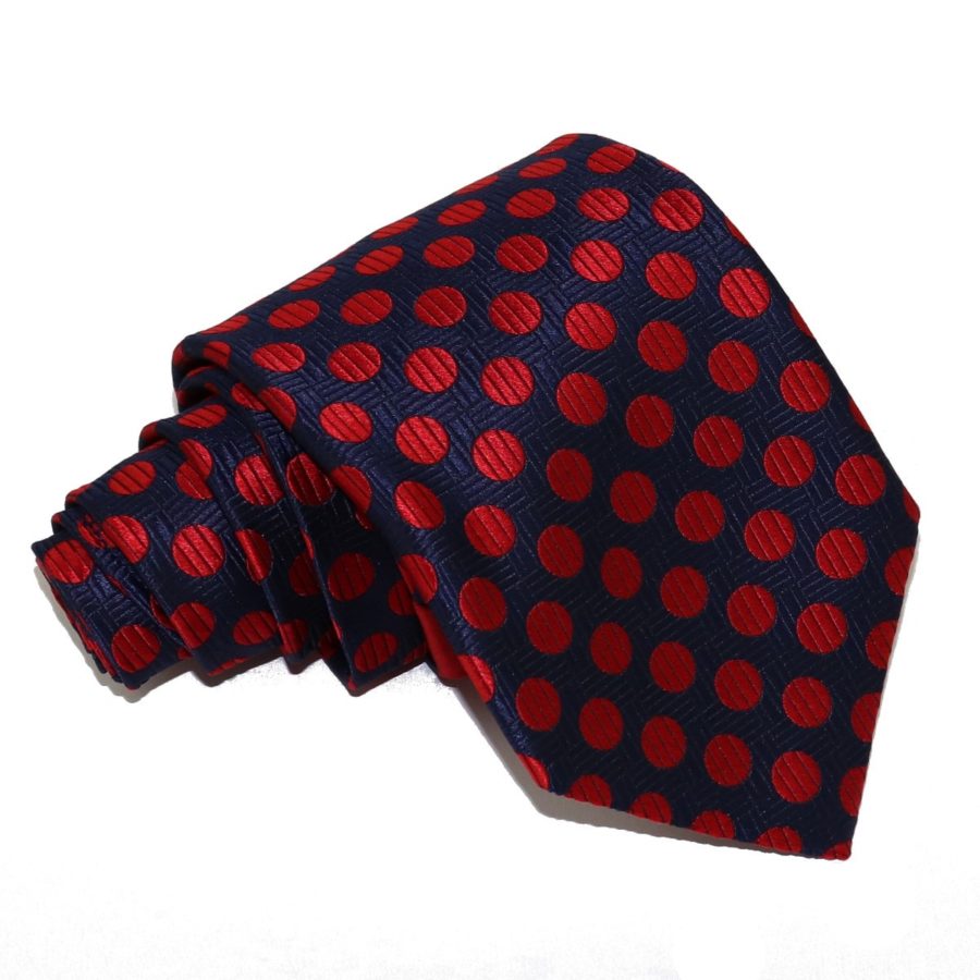 Sartorial red and blue woven silk necktie 419610-01