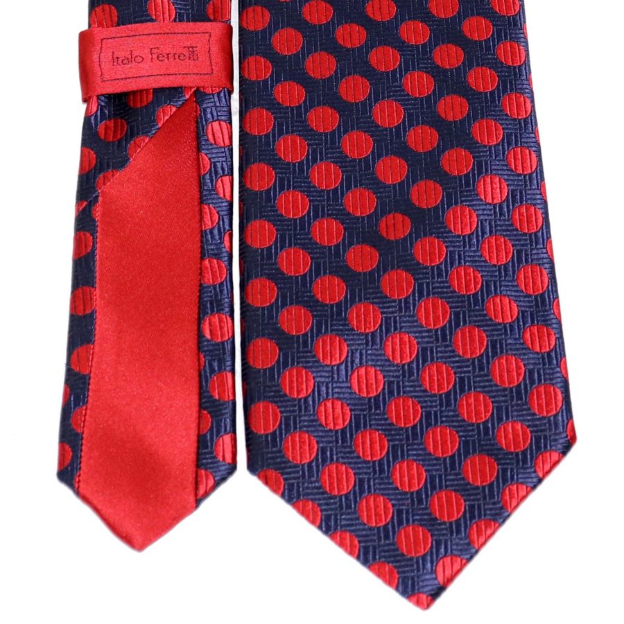 Sartorial red and blue woven silk necktie 419610-01