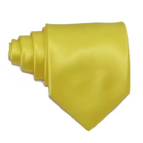 Tailored solid yellow silk tie 18004-2