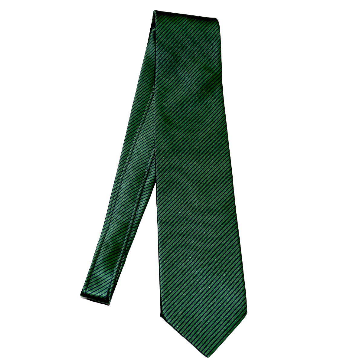 Sartorial silk regimental tie, emerald green backgrownd and navy blue ...