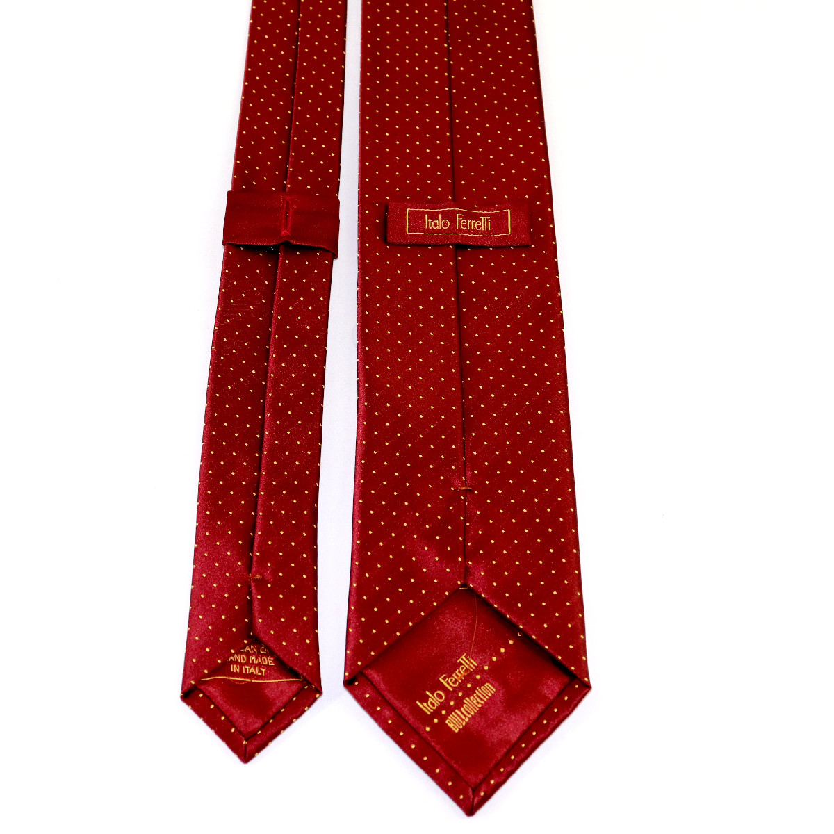 Elegant Custom tie with micro dots and embroidered bull icon, stock ...