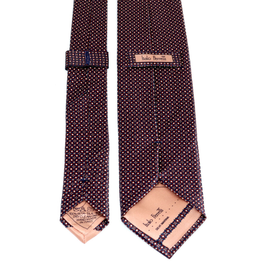 Elegant custom silk tie, geometric micropattern, handmade in Italy ...