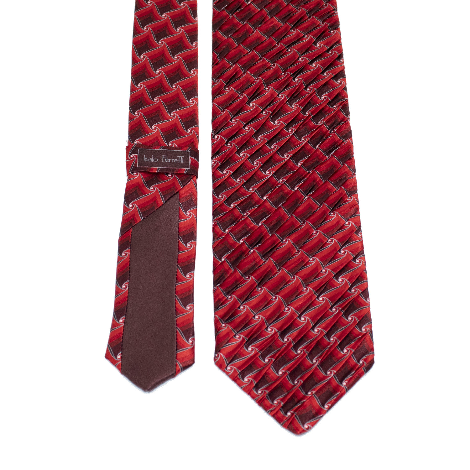 Sartorial pleated silk luxury tie, sleek knot and standard pleats, wavy ...
