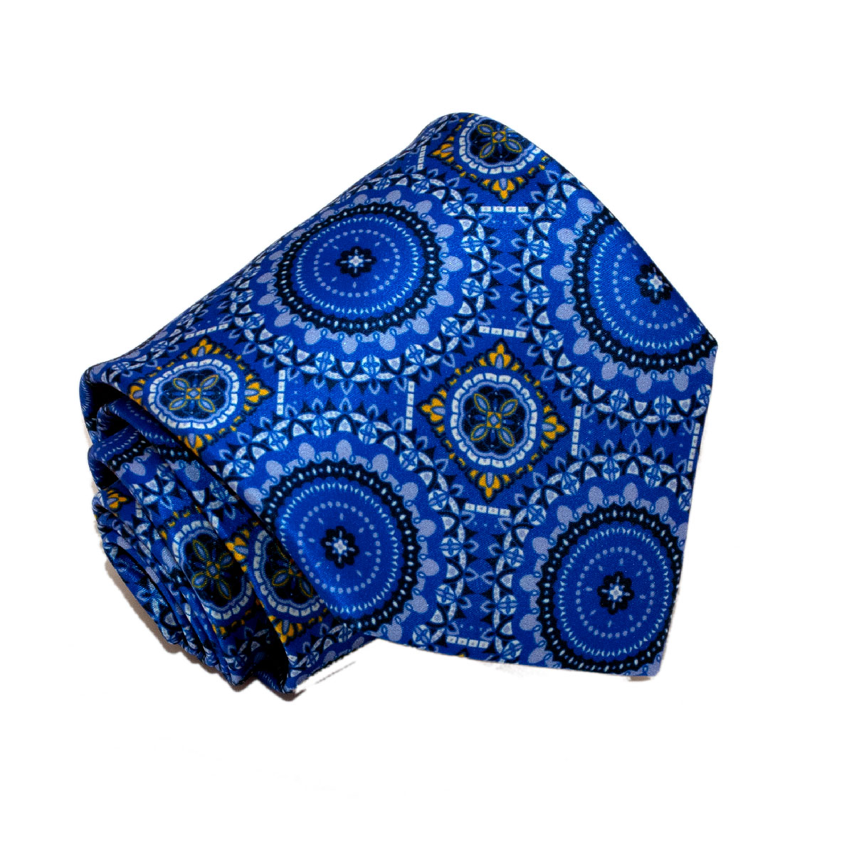 Exclusive silk tie, medallions micropattern, handmade in Italy - Italo ...