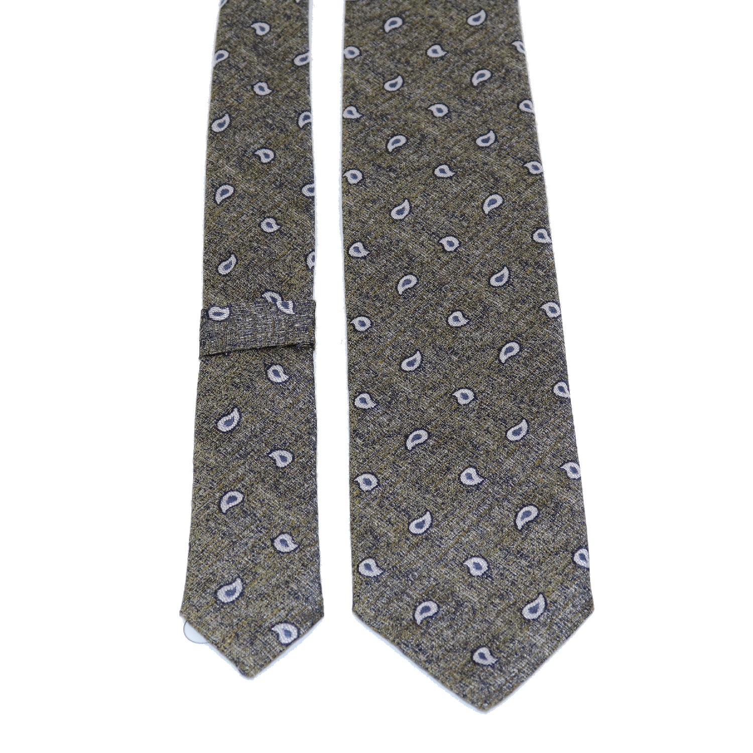 Formal business tie, silk and linen blend, small paisley pattern on ...