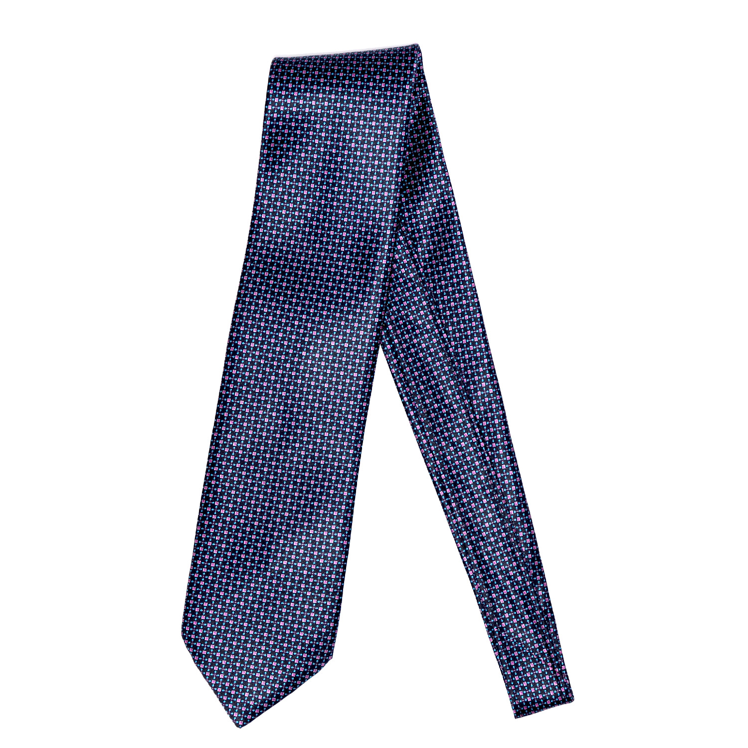 Formal elegance custom tie, refined micropattern on black background ...
