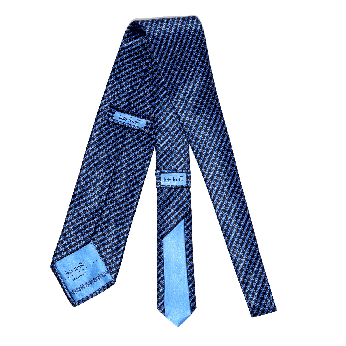 Refined business tie, elegant retro geometric pattern, handmade in ...